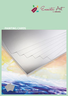 Encaustic Art schilderkaarten A3 - zilver